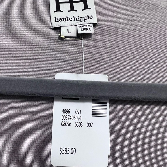 HAUTE HIPPIE Front Drape Silver Dress - Picture 5 of 8